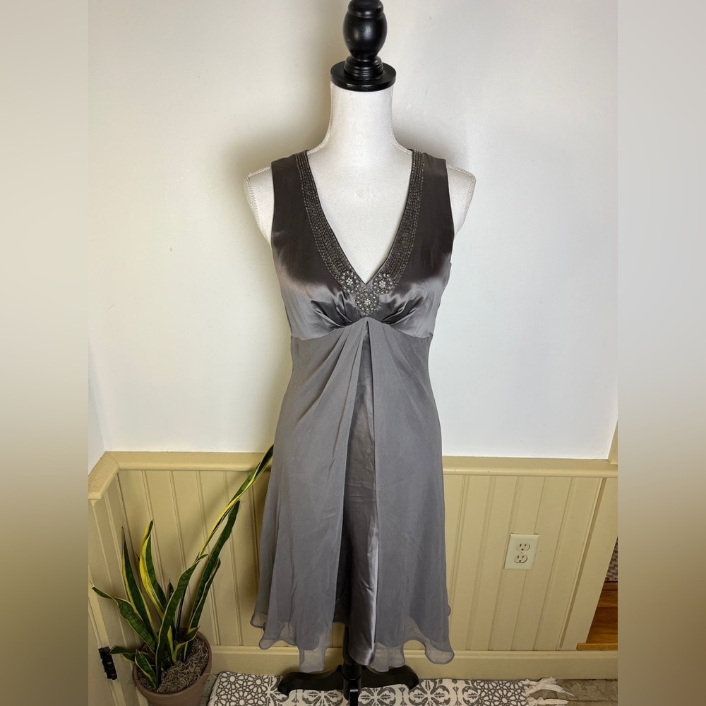 Vintage NWT Donna Ricco NY Dress Sz 4 Silk Beaded Babydoll Y2K Forest Fairycore